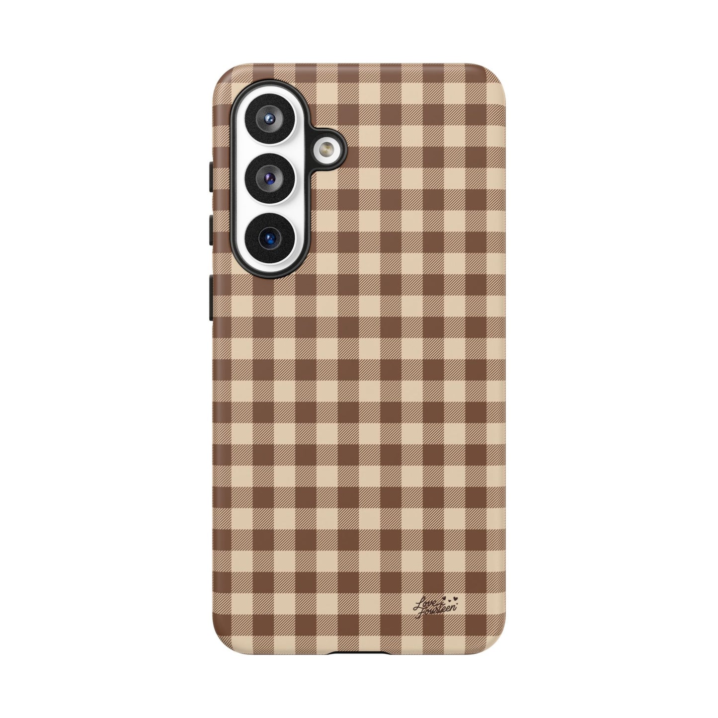 Mocha Gingham Samsung Galaxy Phone Case - (Free U.S. Shipping)