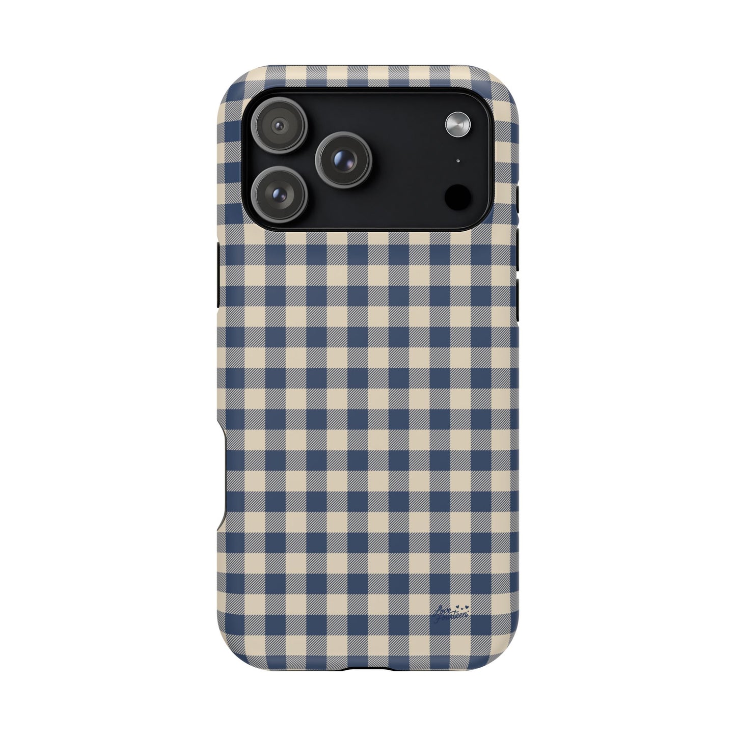 Navy Gingham iPhone Case - Magnetic Tough Case