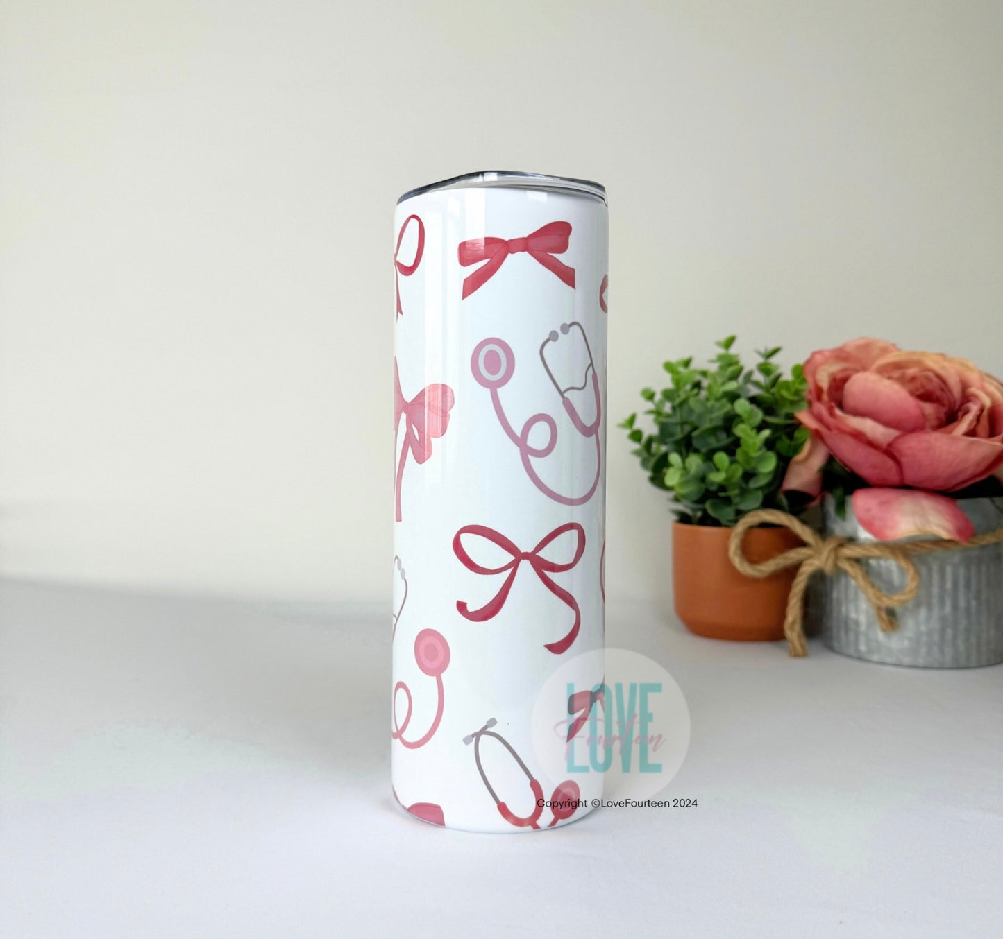 Pink Bow & Stethoscope Tumbler