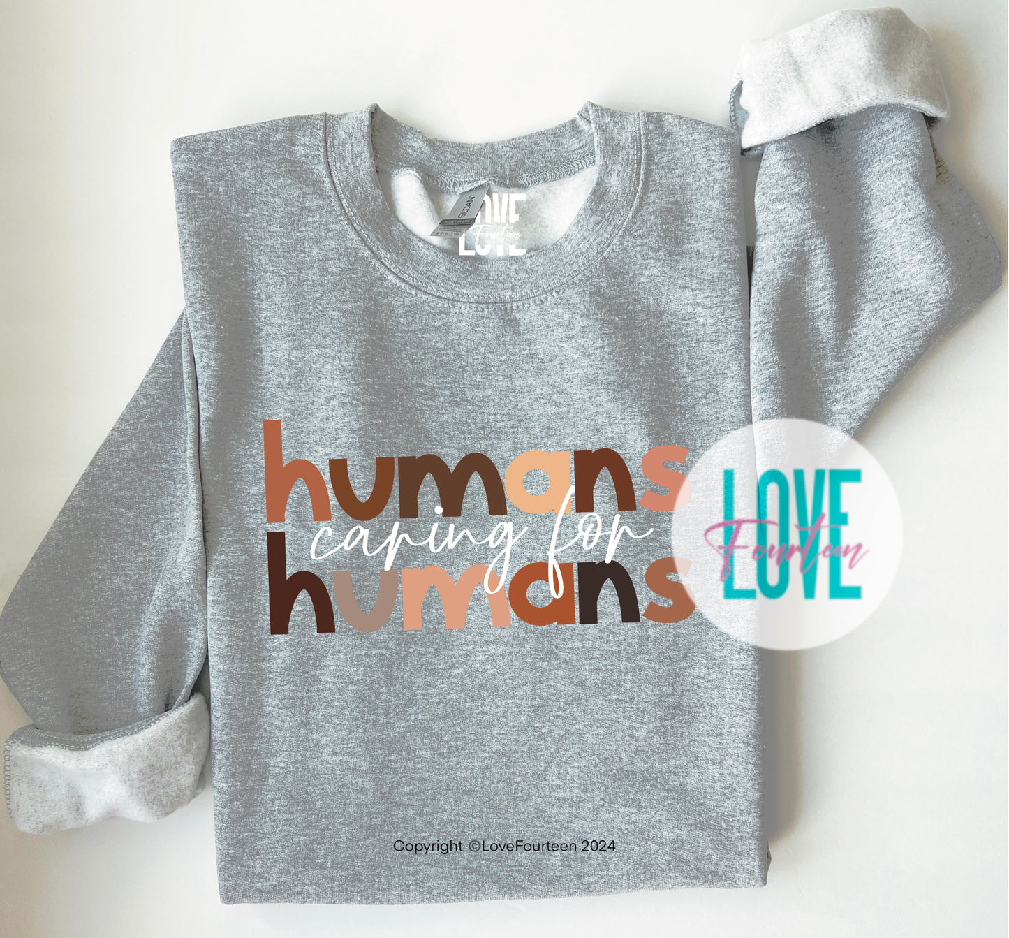 Humans Caring for Humans Crewneck