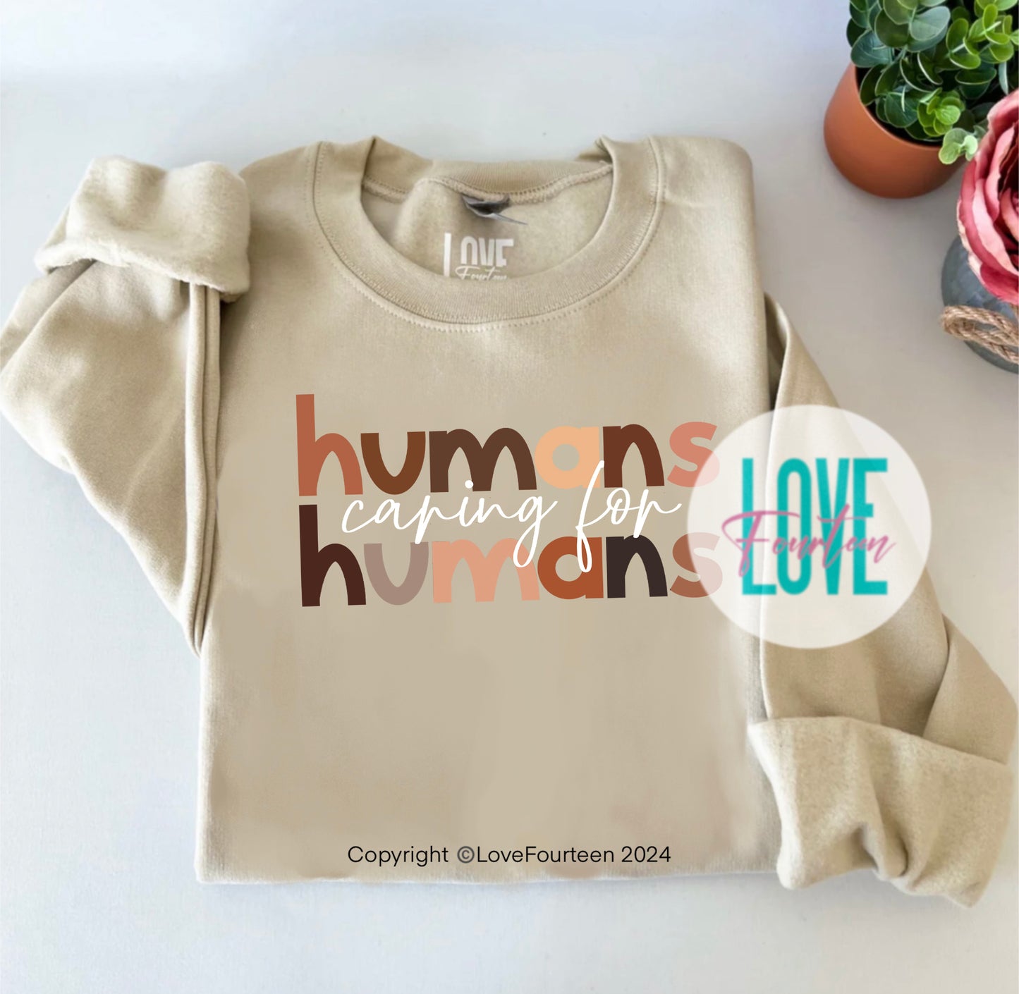 Humans Caring for Humans Crewneck