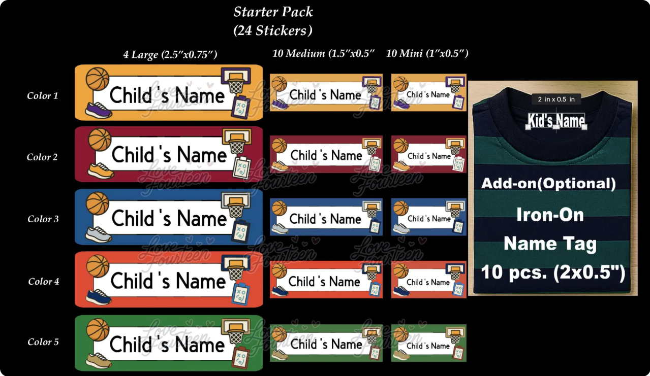 Basketball Name Labels