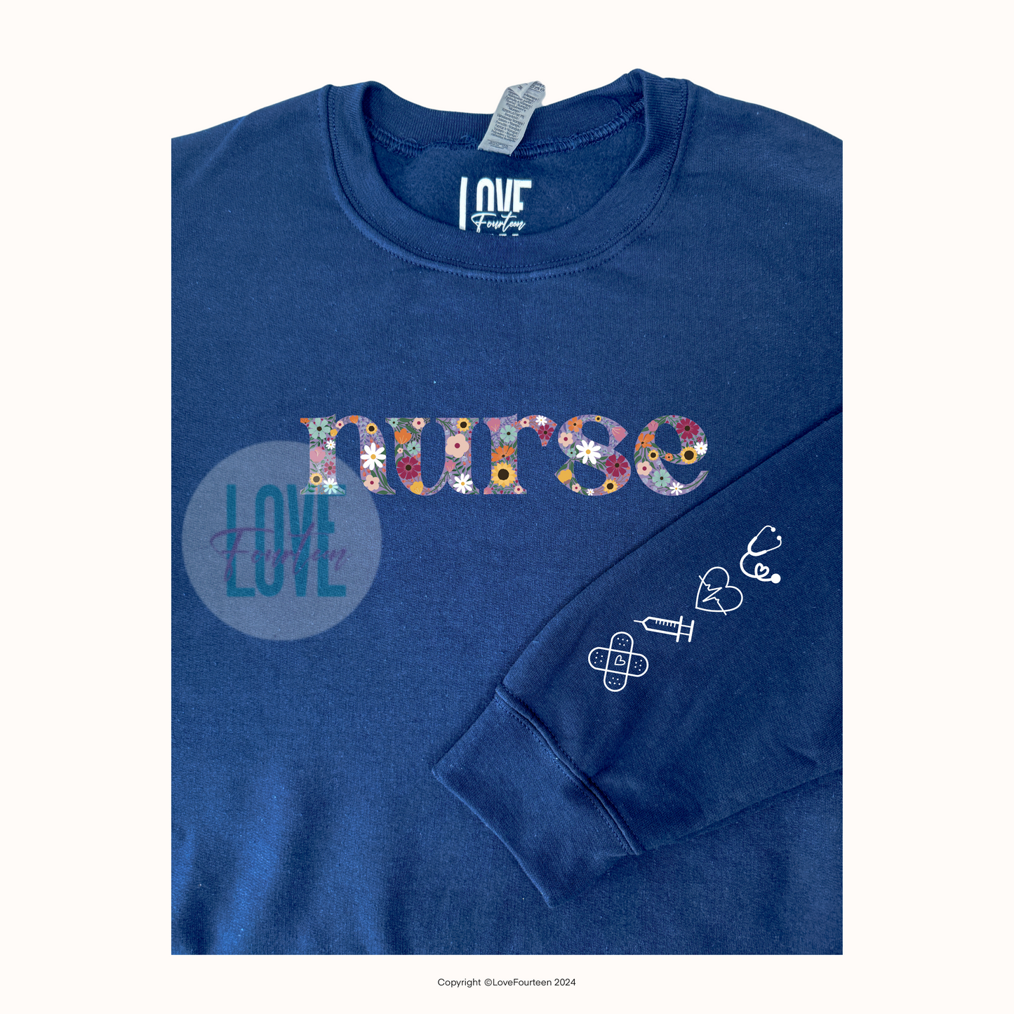 Nurse Floral Meadow Crewneck (Cardiology)