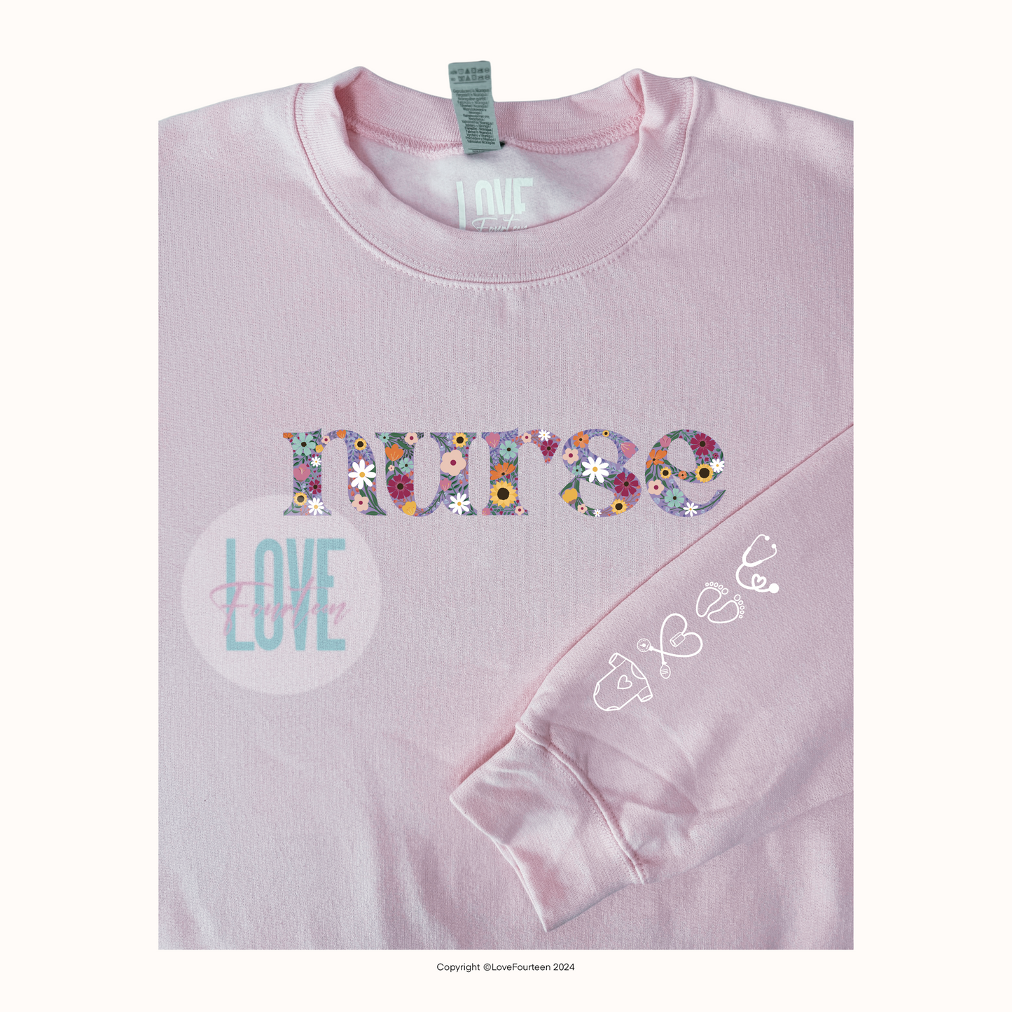 Nurse Floral Meadow Crewneck (Peds / L&D)
