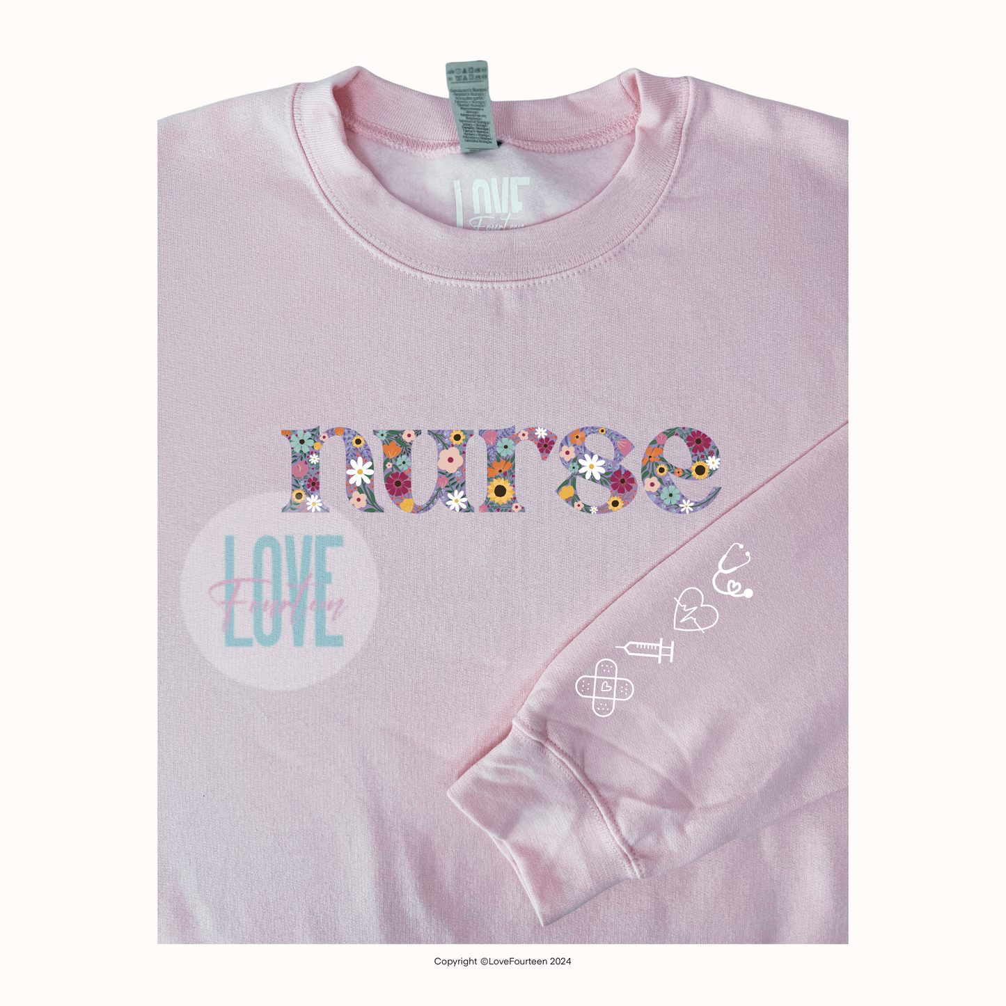 Nurse Floral Meadow Crewneck (Cardiology)
