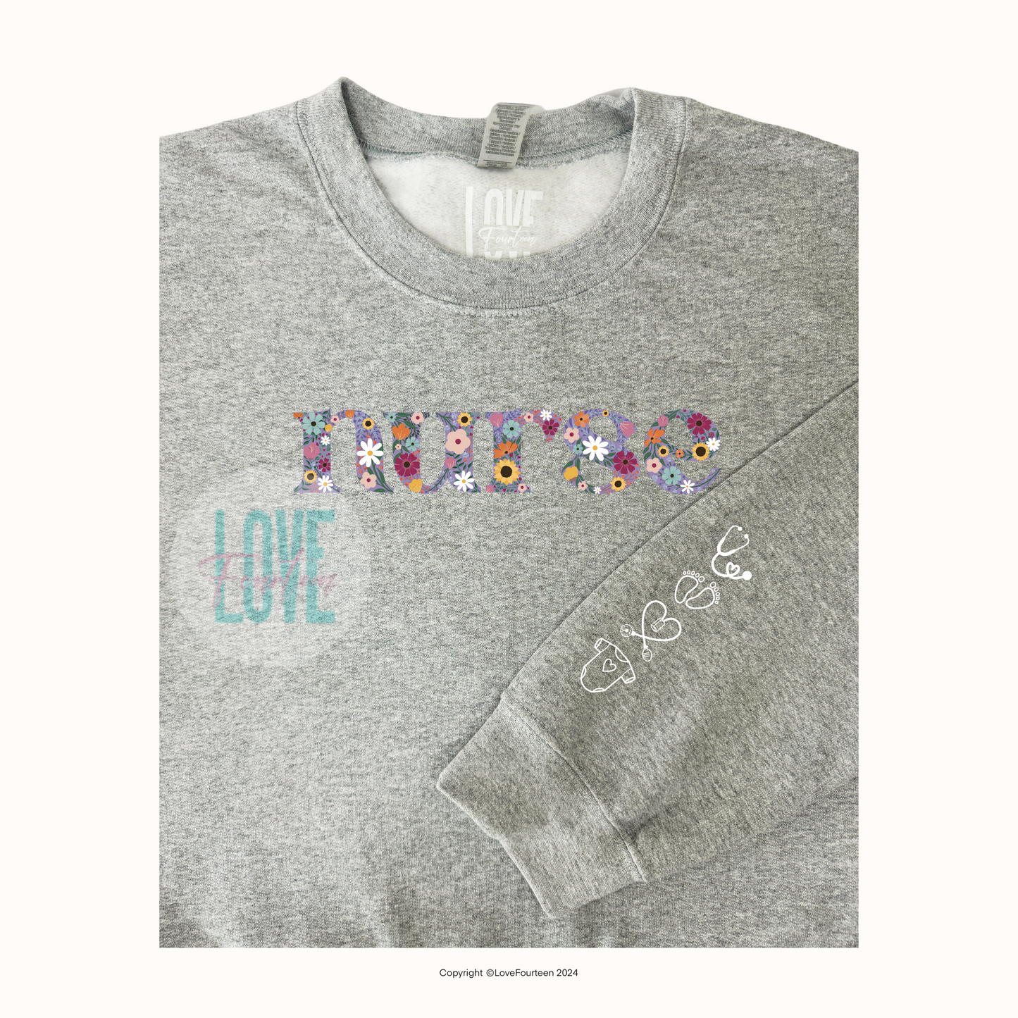 Nurse Floral Meadow Crewneck (Peds / L&D)
