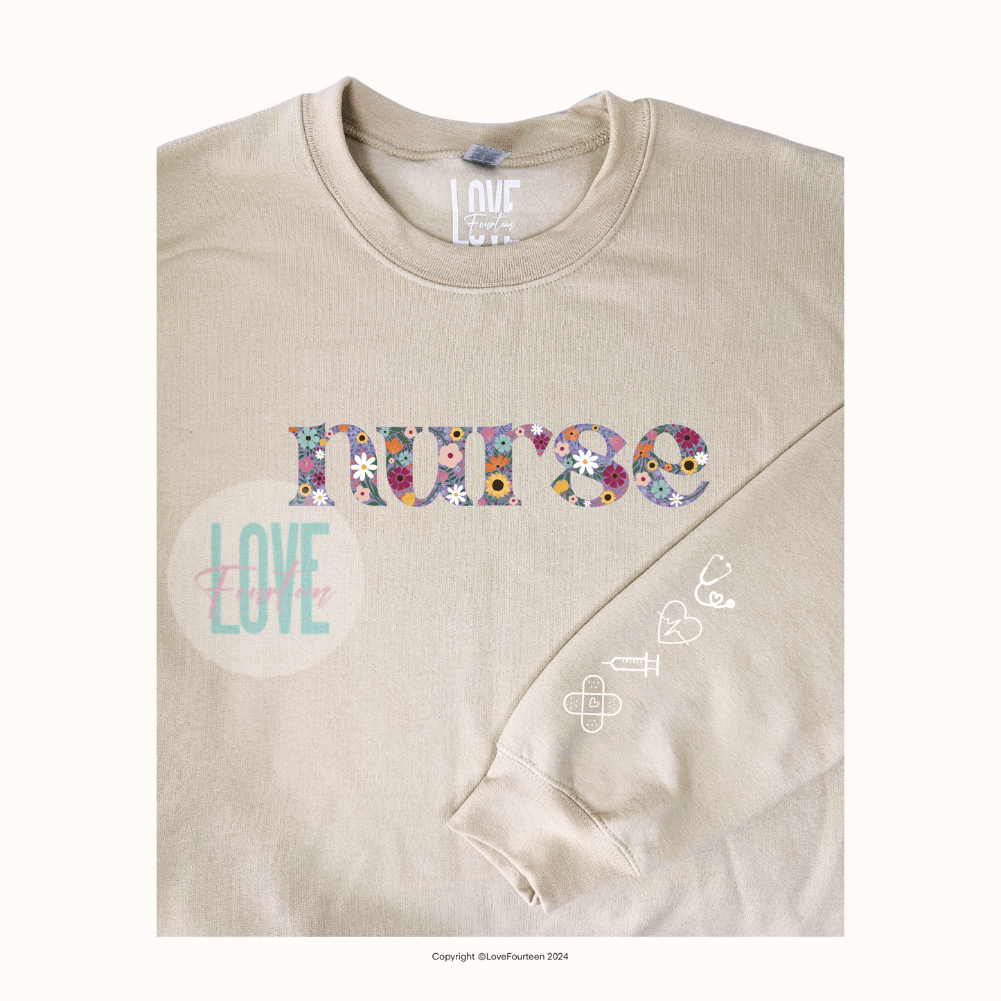 Nurse Floral Meadow Crewneck (Cardiology)