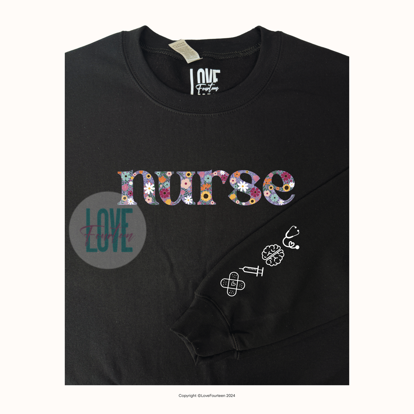 Nurse Floral Meadow Crewneck (Neurology)