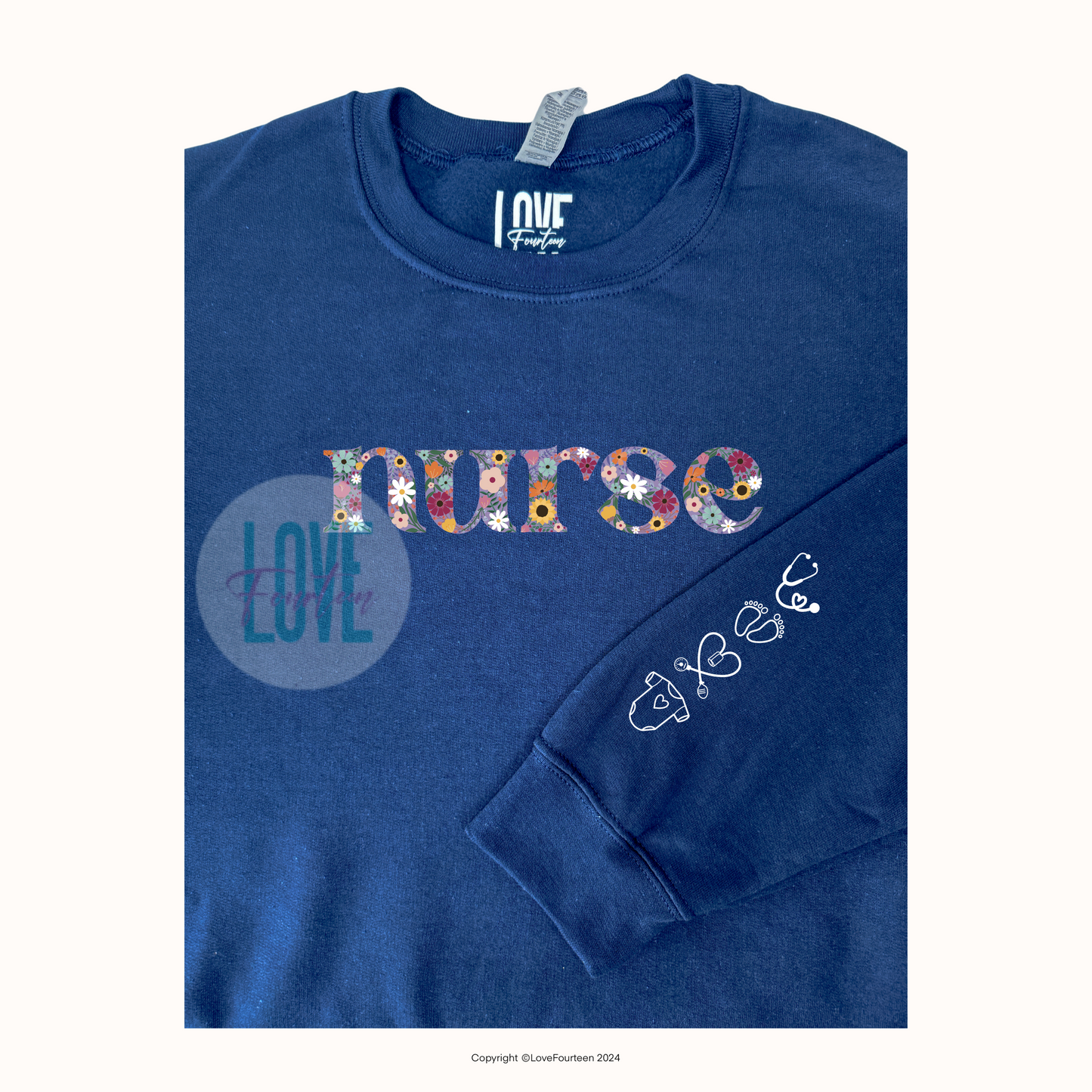 Nurse Floral Meadow Crewneck (Peds / L&D)