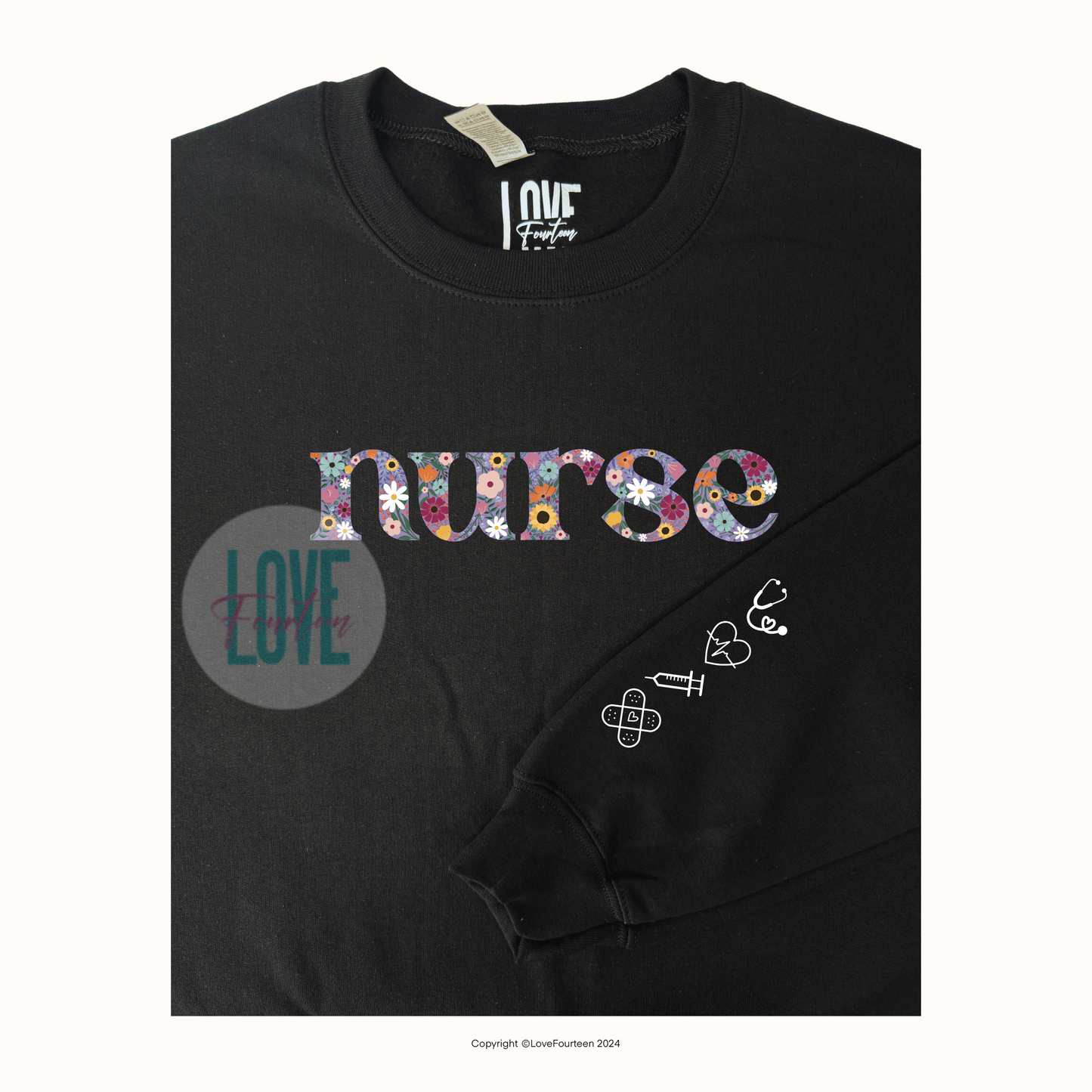 Nurse Floral Meadow Crewneck (Cardiology)