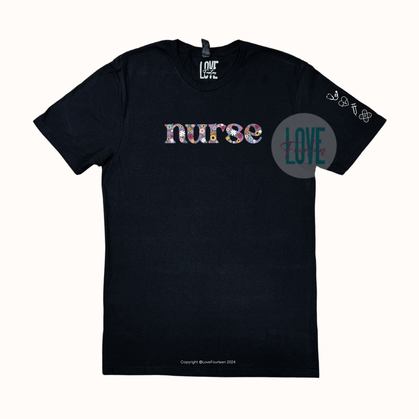 Nurse Floral Meadow Tee (Cardiology)