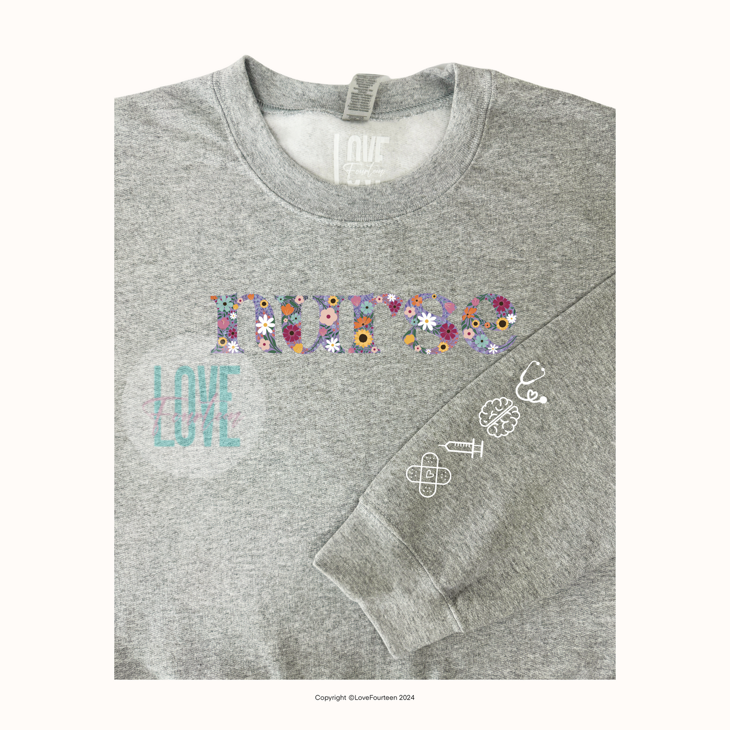 Nurse Floral Meadow Crewneck (Neurology)