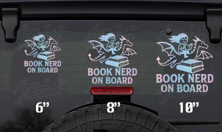 Book Nerd on Board Decal (Dragon Rider)