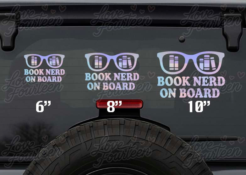 Book Nerd on Board Vinyl Decal