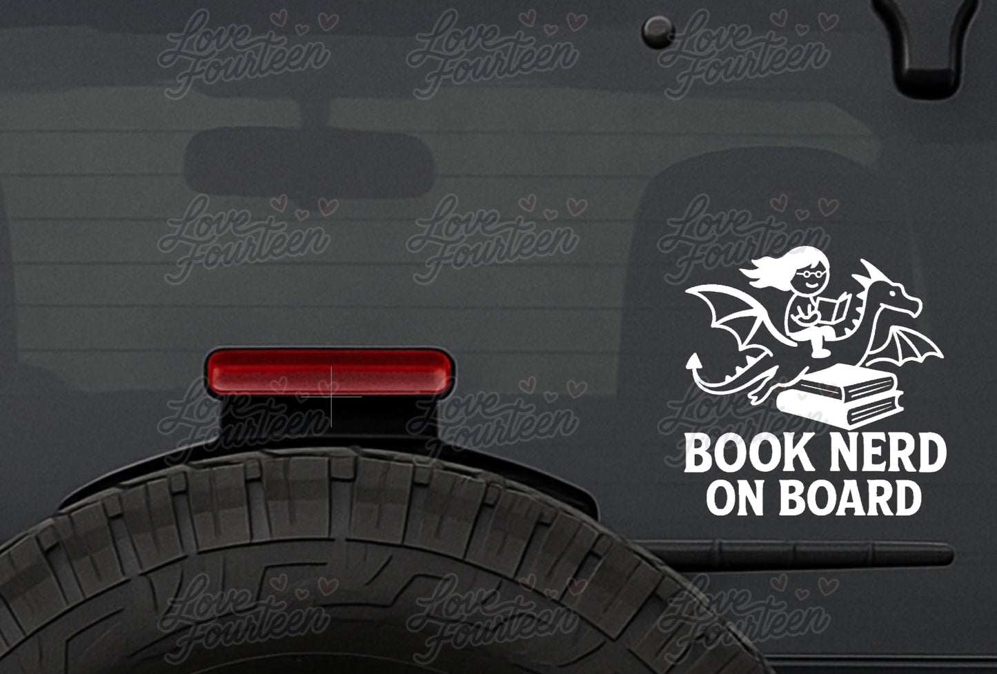 Book Nerd on Board Decal (Dragon Rider)