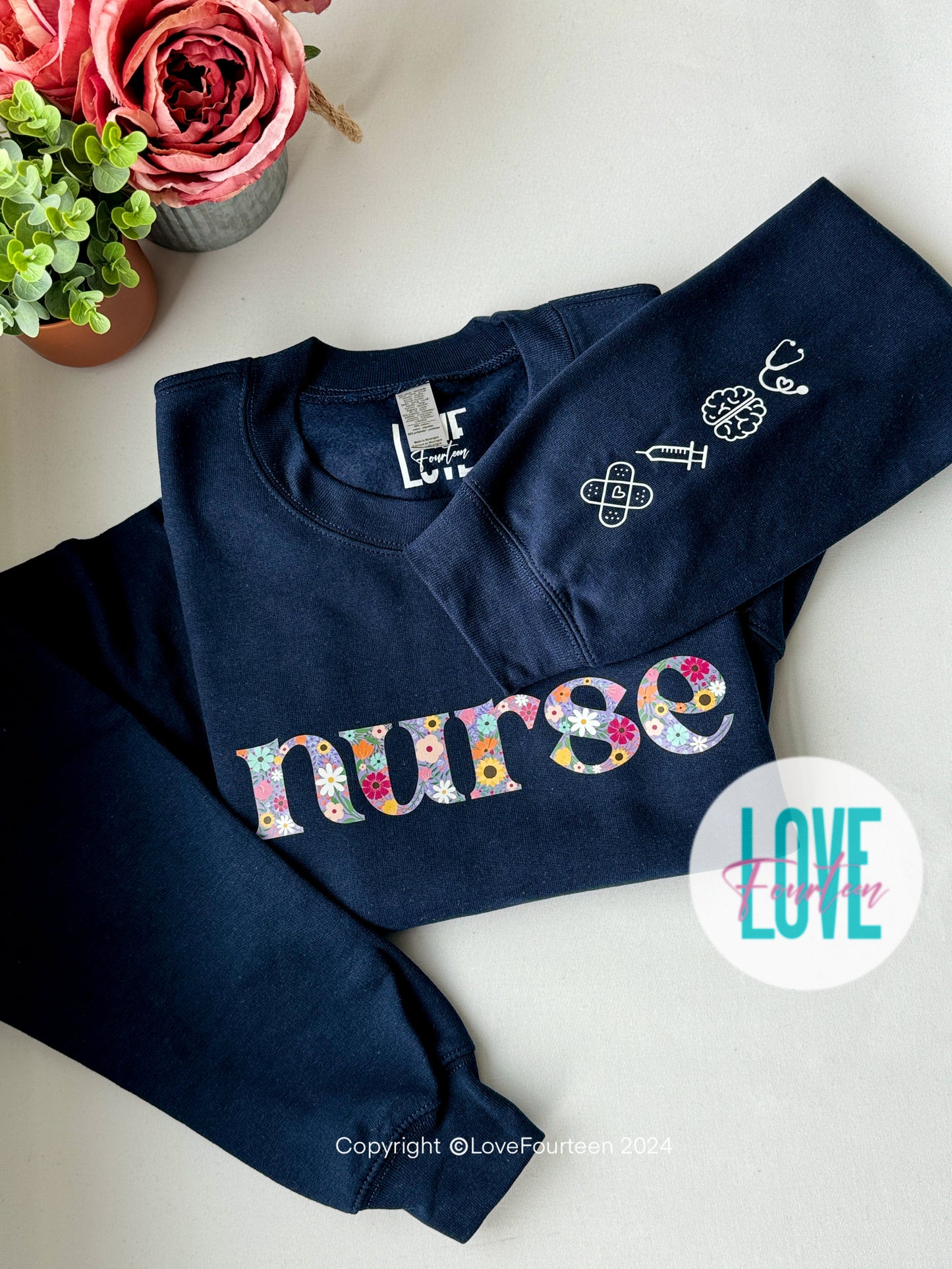 Nurse Floral Meadow Crewneck (Neurology)