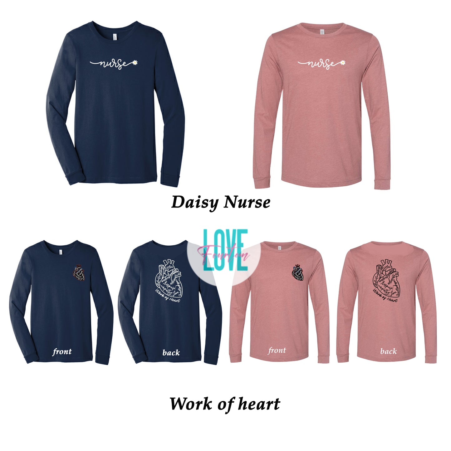 Clearance Long Sleeves – Daisy Nurse & Work of Heart Designs
