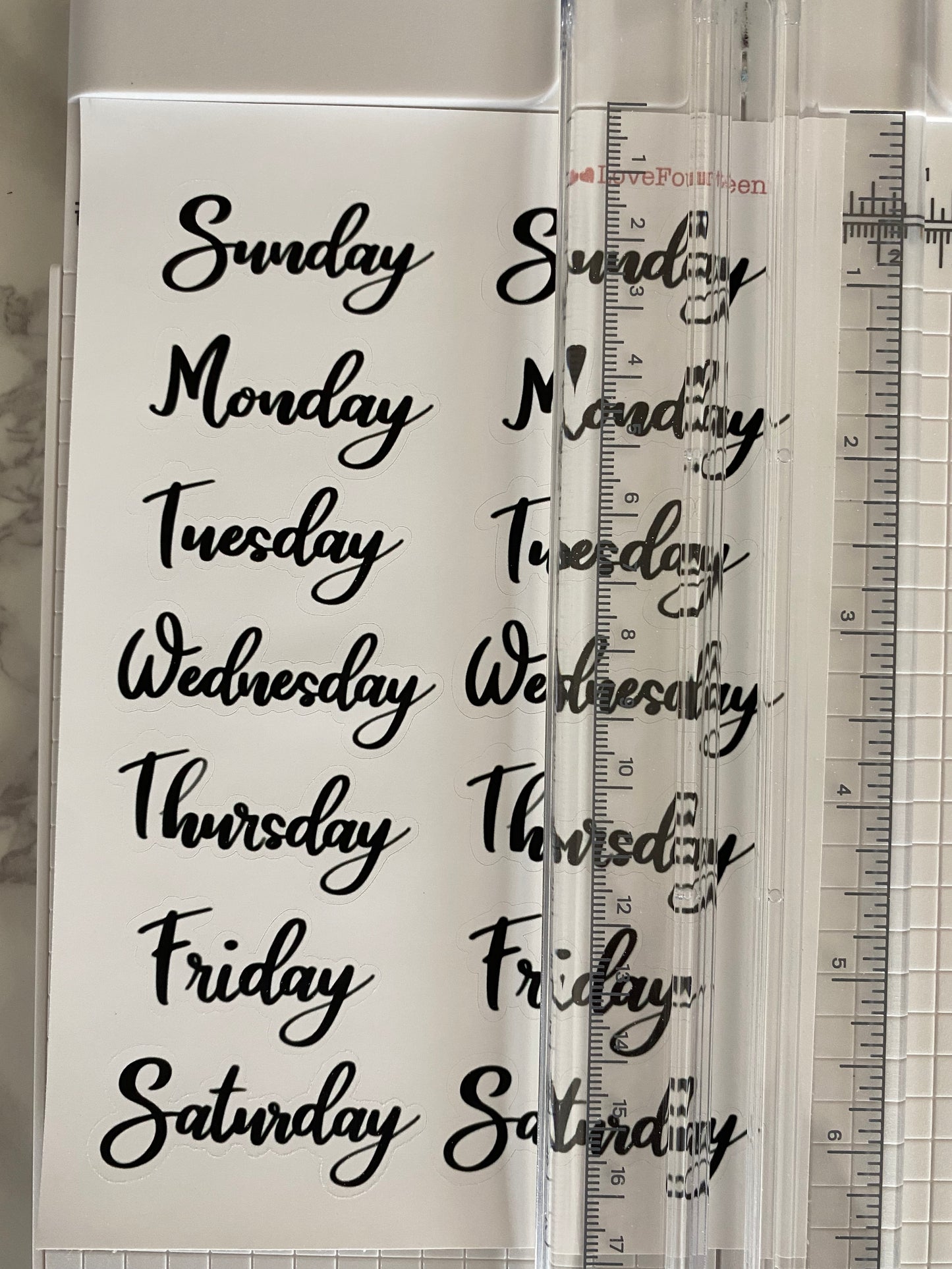 Days of the week - Waterproof Journal Sticker