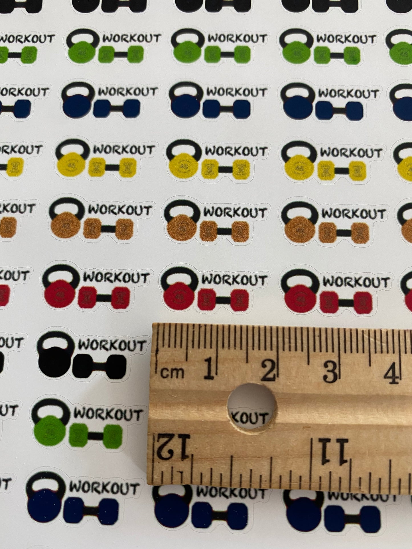 Workout Dumbbell & Kettlebell - Waterproof Journal Sticker