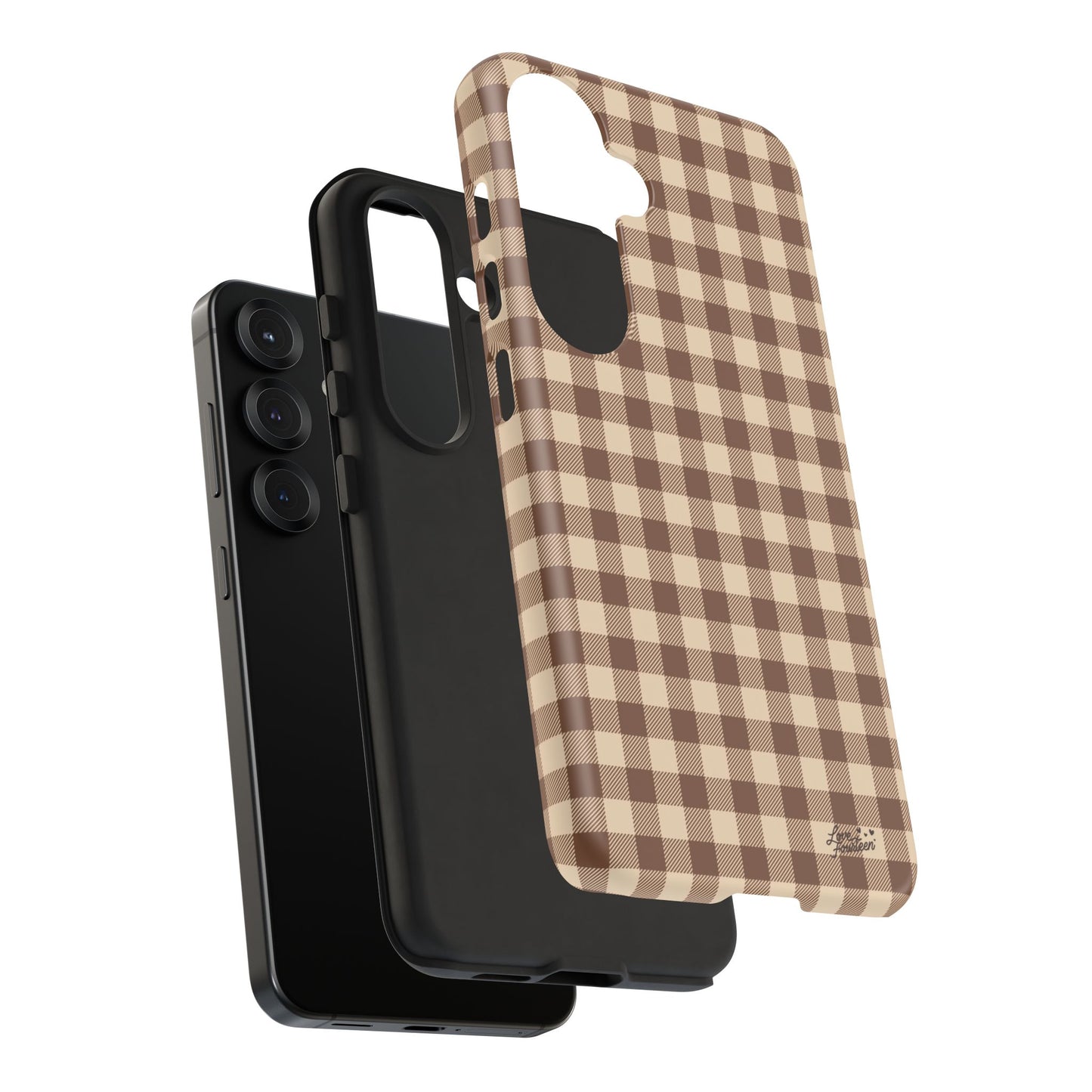 Mocha Gingham Samsung Galaxy Phone Case - (Free U.S. Shipping)