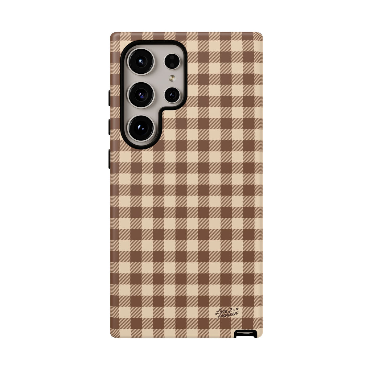 Mocha Gingham Samsung Galaxy Phone Case - (Free U.S. Shipping)