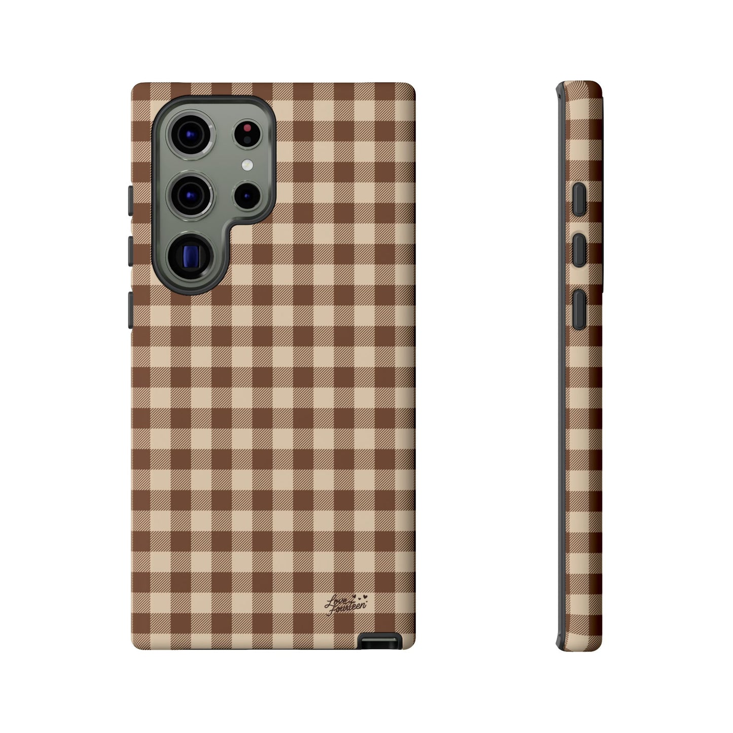 Mocha Gingham Samsung Galaxy Phone Case - (Free U.S. Shipping)