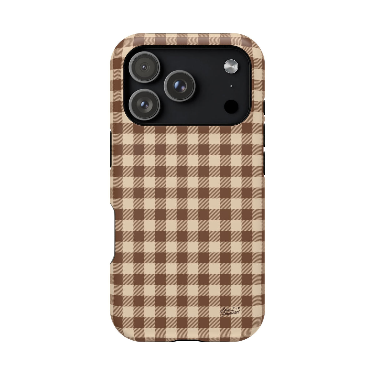 Mocha Gingham iPhone Case - Magnetic Tough Case