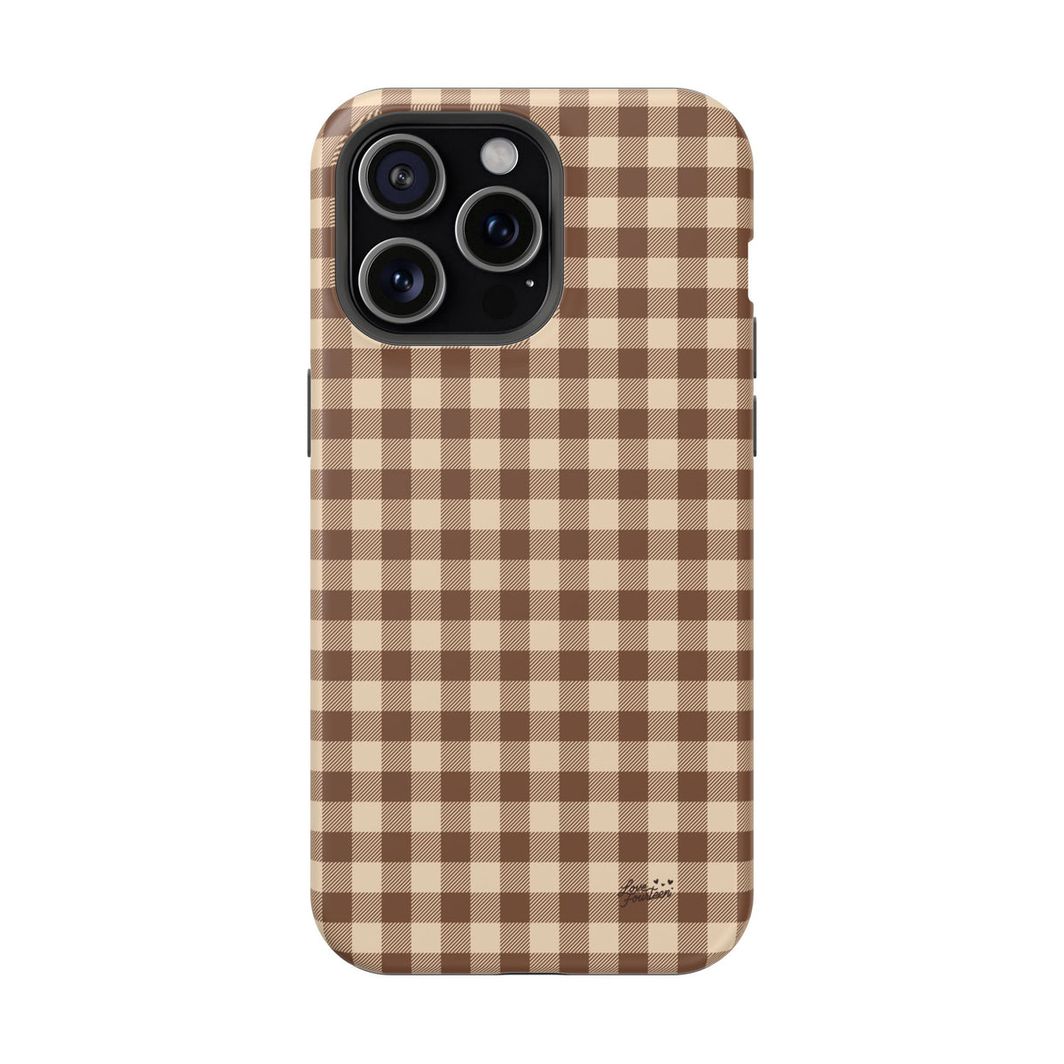 Mocha Gingham iPhone Case - Magnetic Tough Case