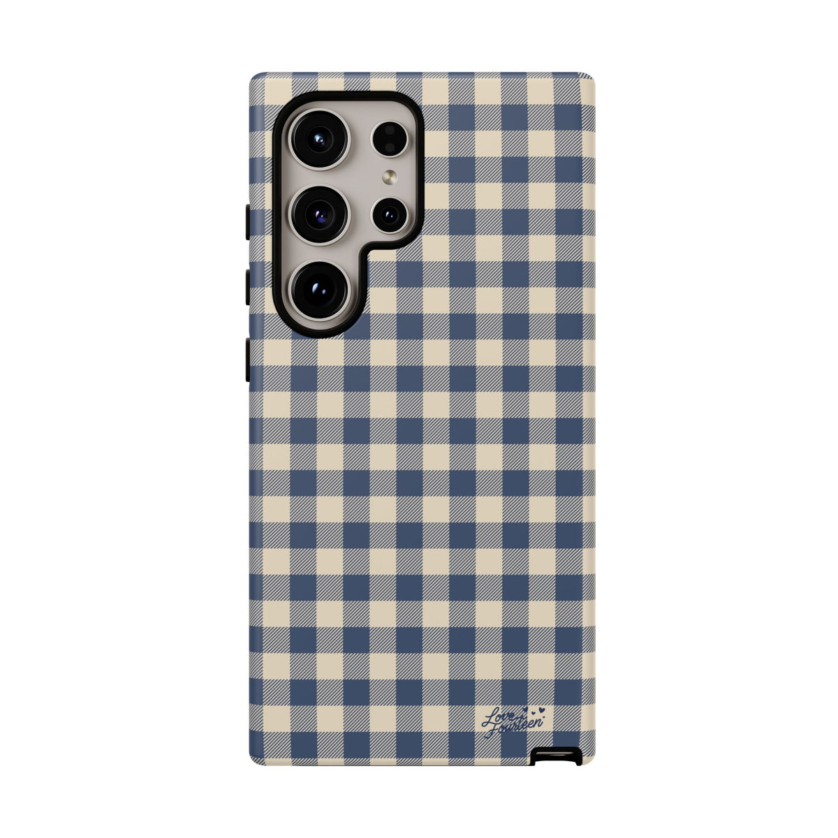 Navy Gingham Samsung Galaxy Phone Case - (Free U.S. Shipping)