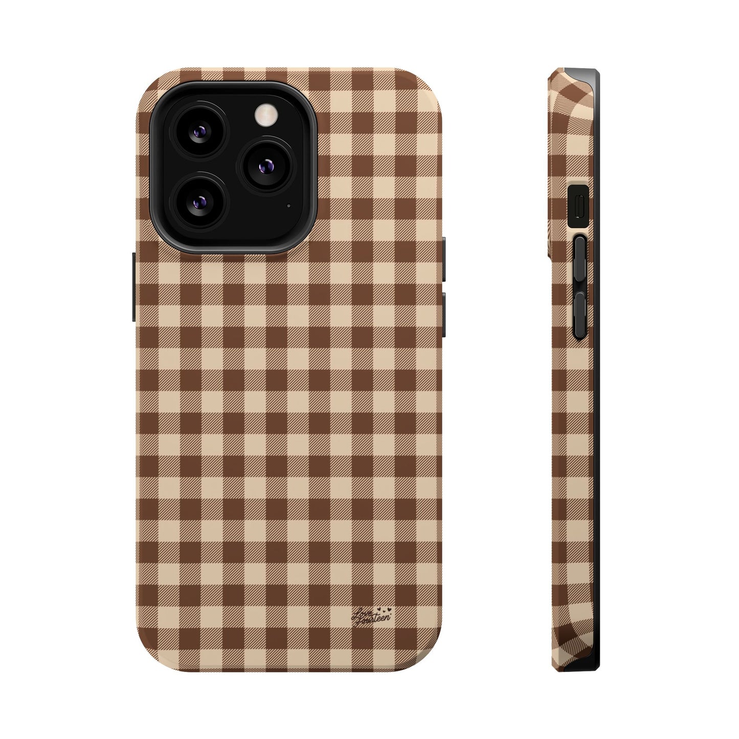 Mocha Gingham iPhone Case - Magnetic Tough Case