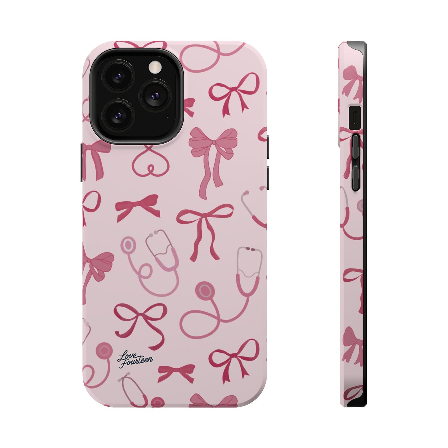 Pink Bow & Stethoscope iPhone Case - Magnetic Tough Case (Free U.S. Shipping)