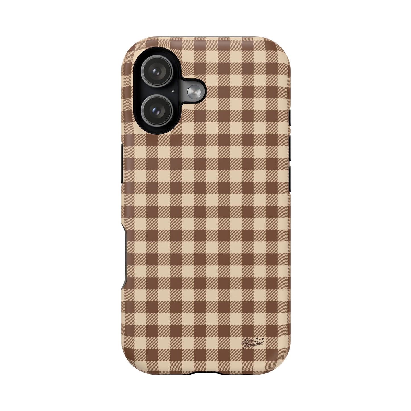 Mocha Gingham iPhone Case - Magnetic Tough Case