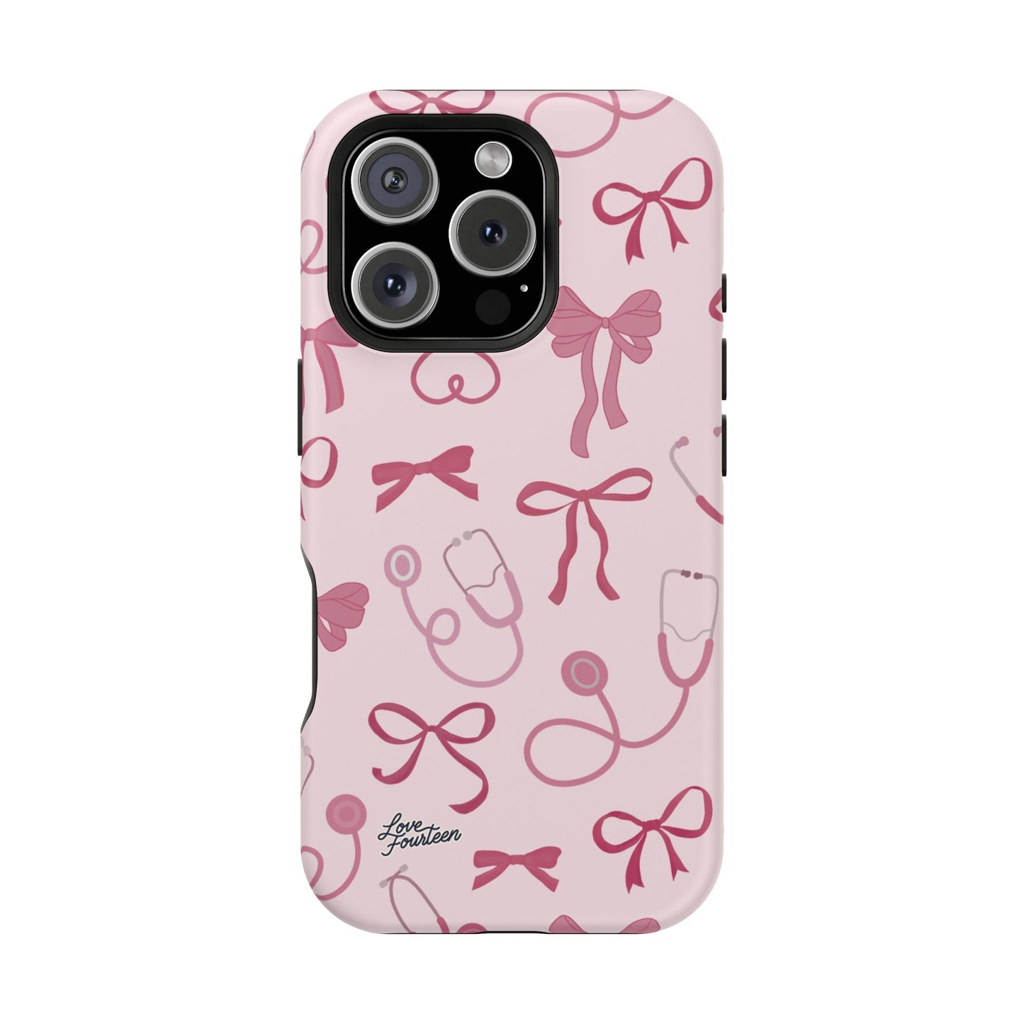 Pink Bow & Stethoscope iPhone Case - Magnetic Tough Case (Free U.S. Shipping)