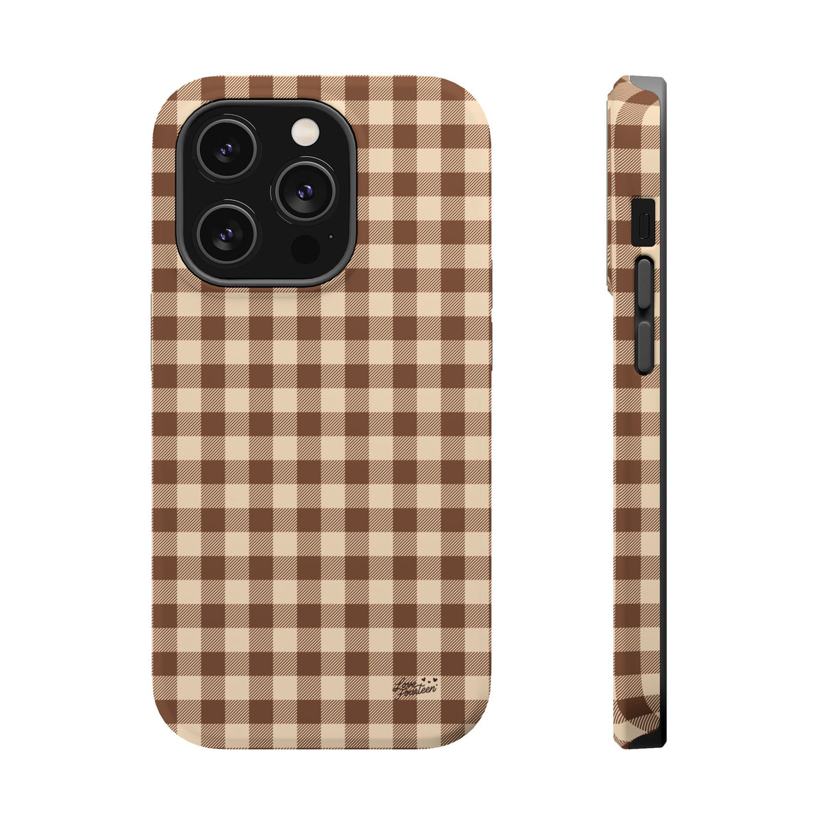 Mocha Gingham iPhone Case - Magnetic Tough Case