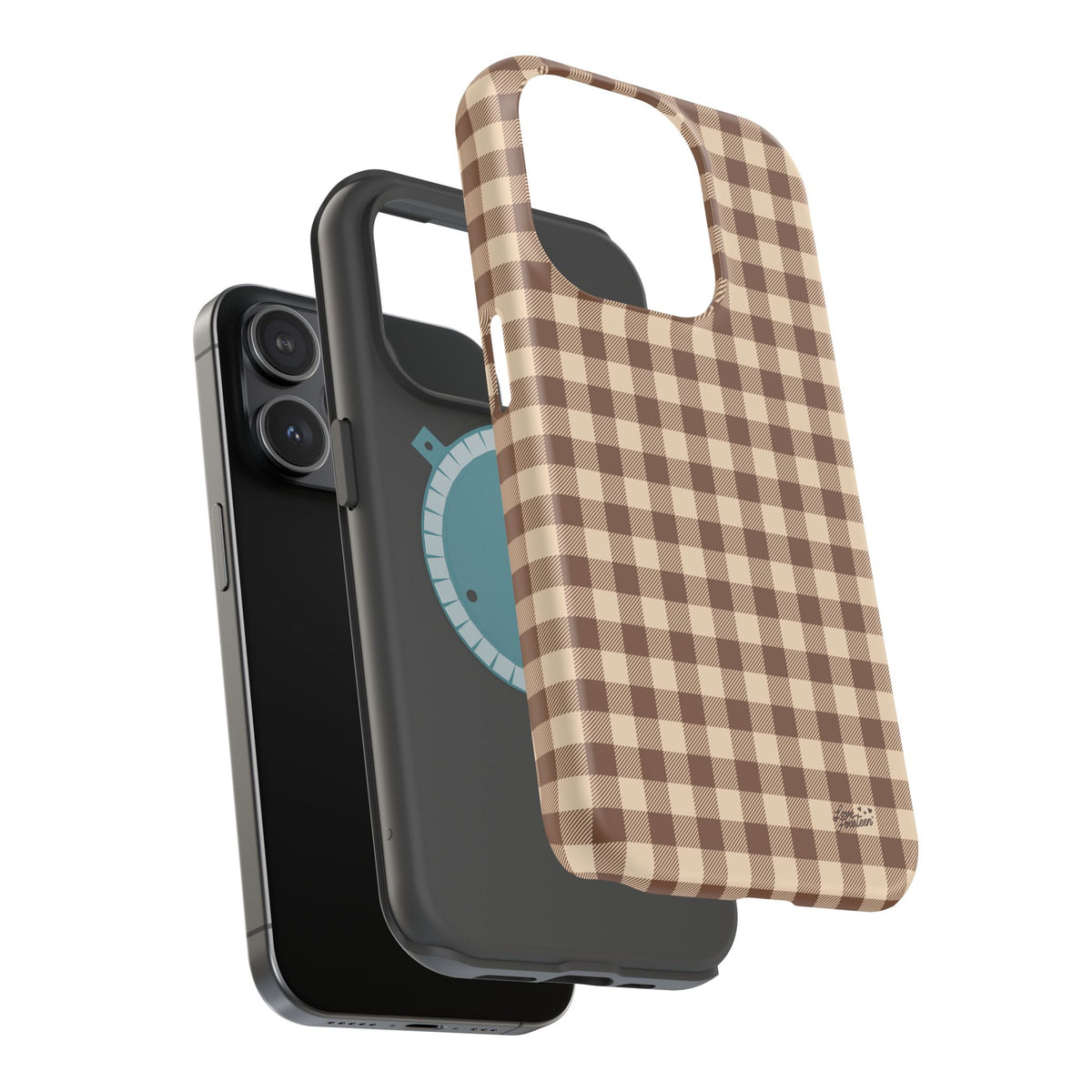 Mocha Gingham iPhone Case - Magnetic Tough Case