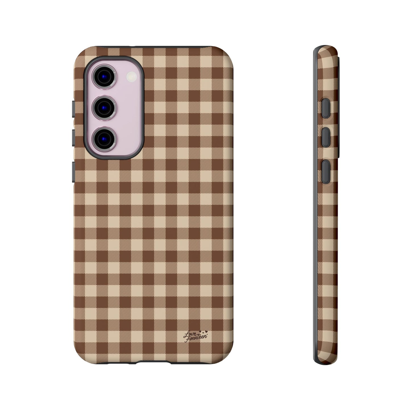 Mocha Gingham Samsung Galaxy Phone Case - (Free U.S. Shipping)