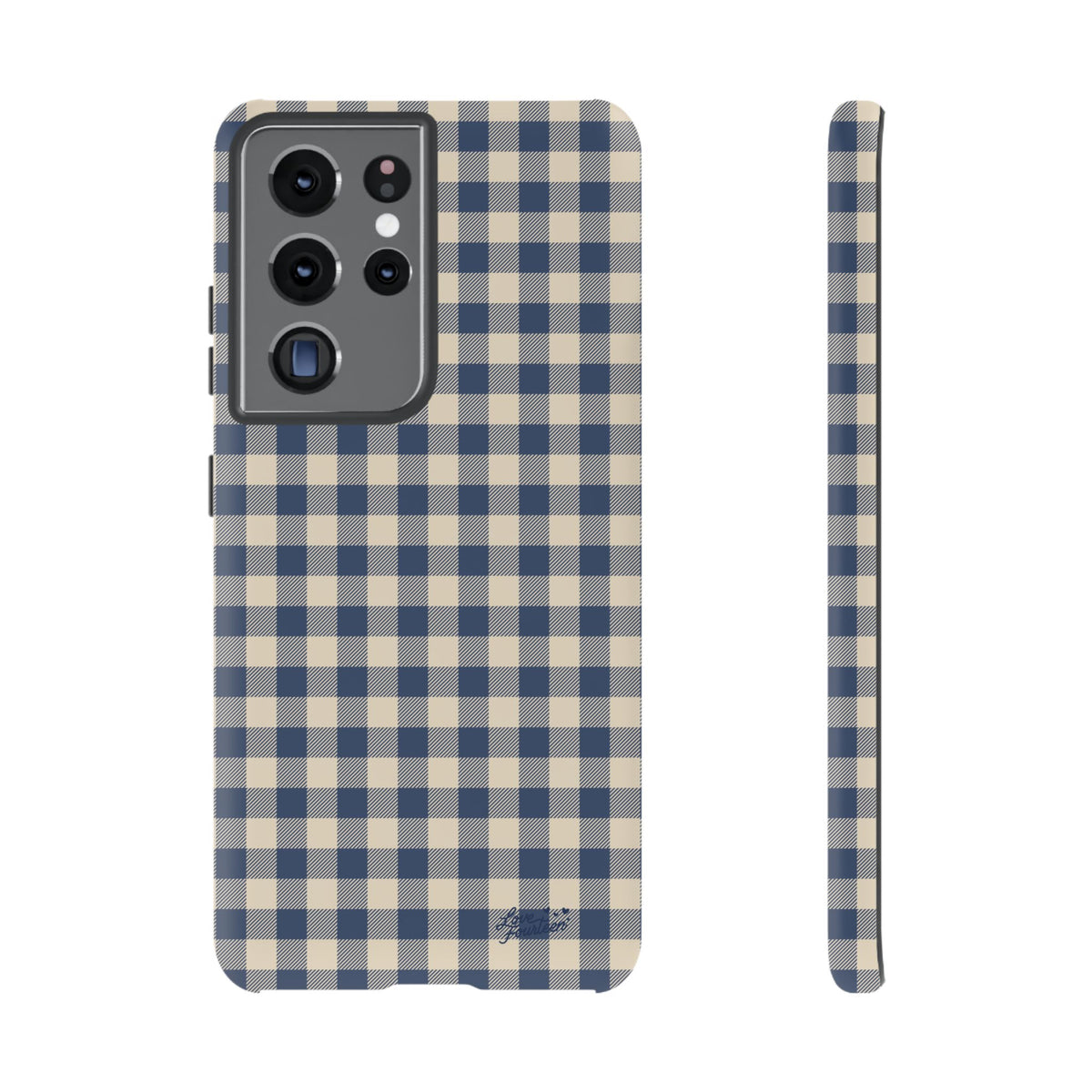Navy Gingham Samsung Galaxy Phone Case - (Free U.S. Shipping)
