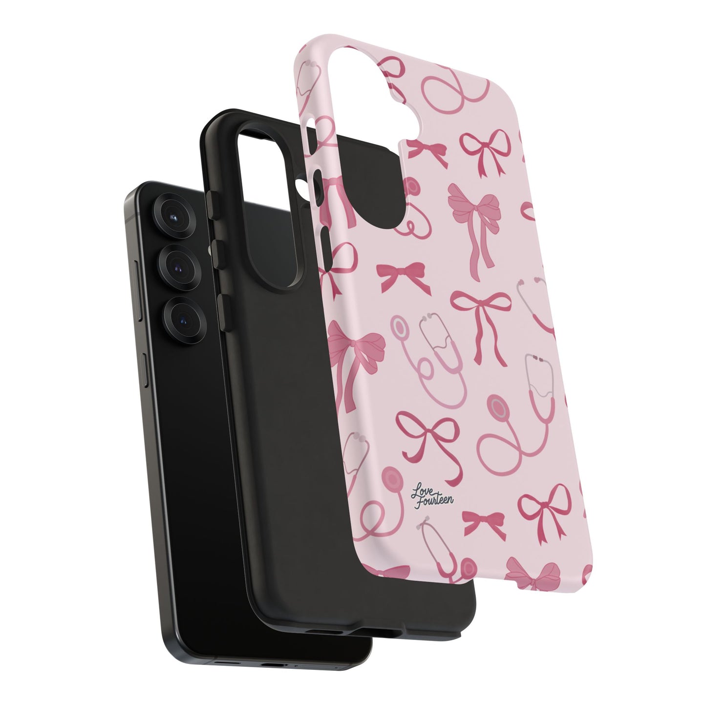 Pink Bow & Stethoscope Samsung Galaxy Phone Case - (Free U.S. Shipping)