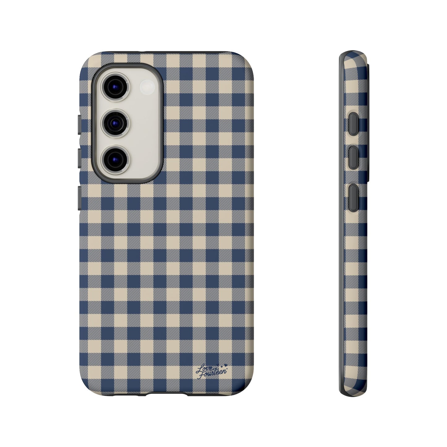 Navy Gingham Samsung Galaxy Phone Case - (Free U.S. Shipping)