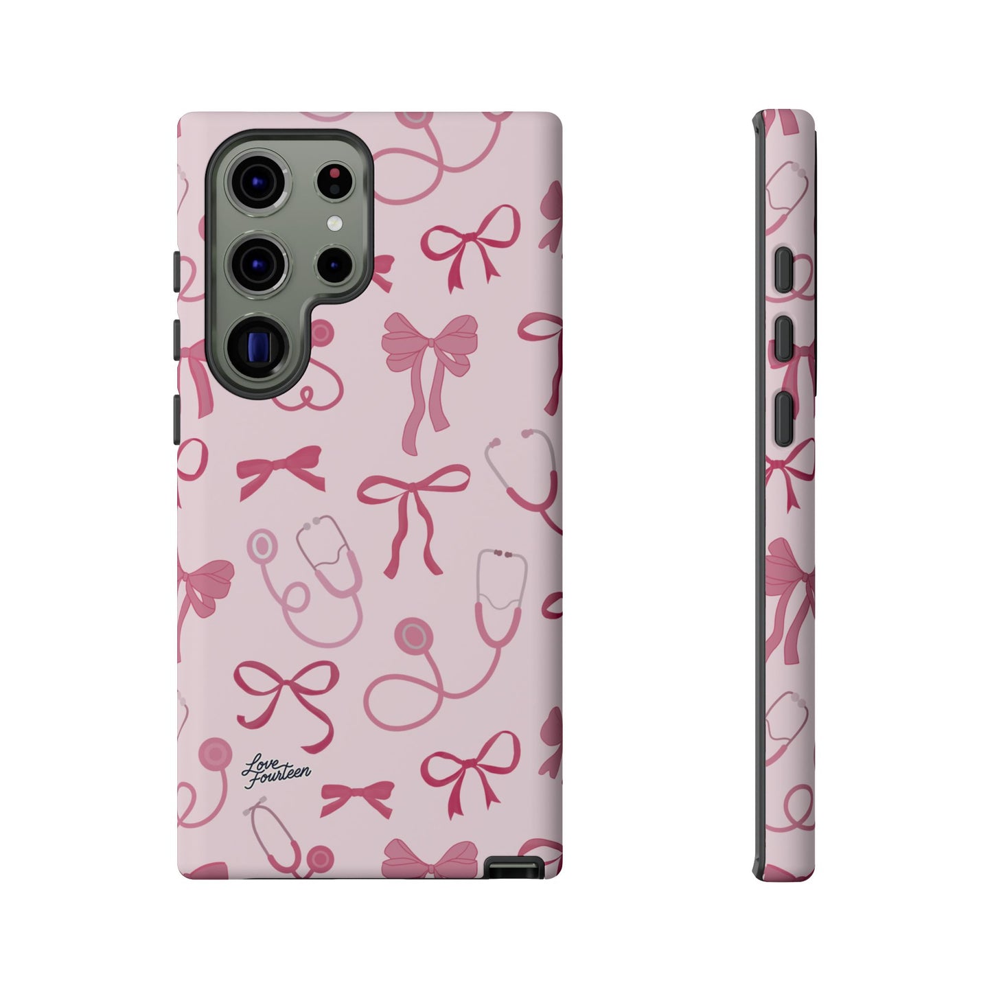 Pink Bow & Stethoscope Samsung Galaxy Phone Case - (Free U.S. Shipping)
