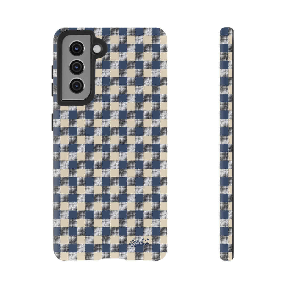 Navy Gingham Samsung Galaxy Phone Case - (Free U.S. Shipping)