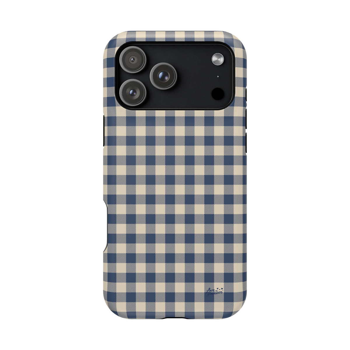 Navy Gingham iPhone Case - Magnetic Tough Case