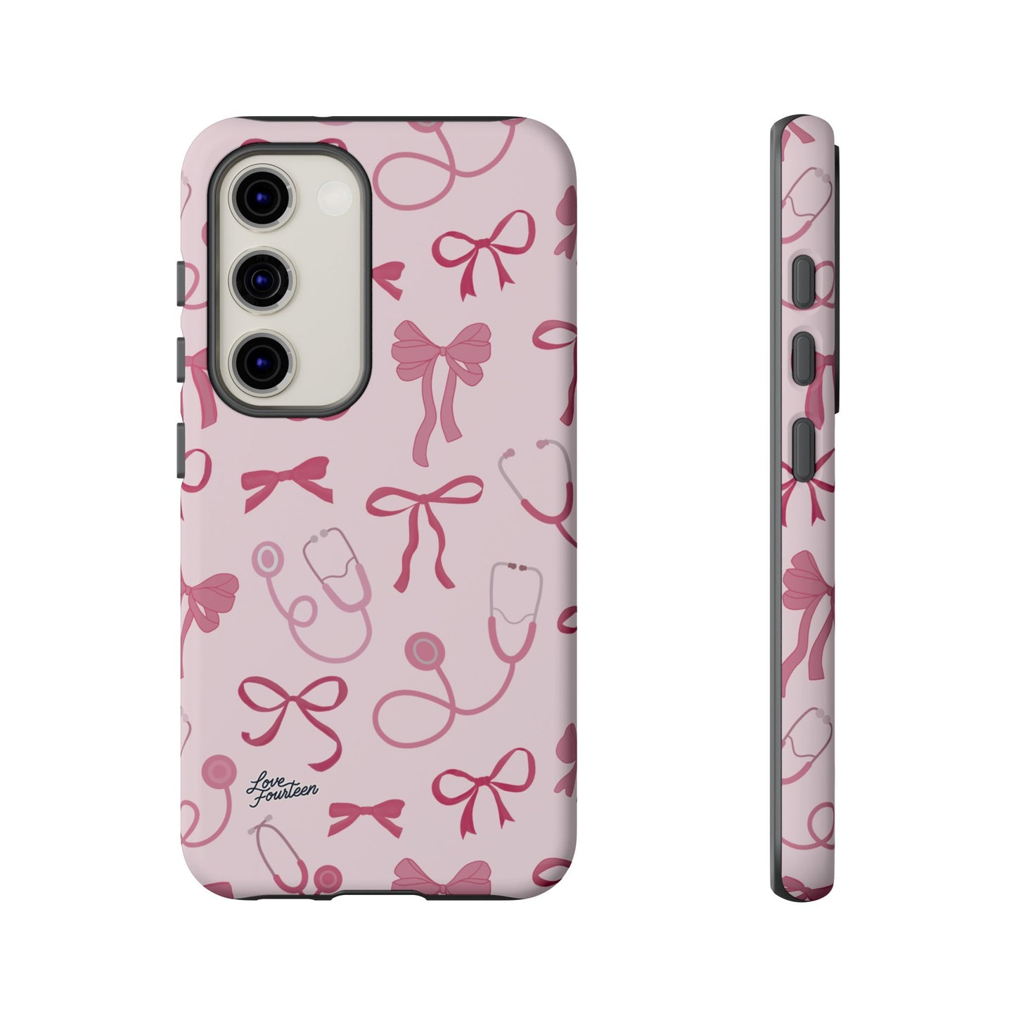 Pink Bow & Stethoscope Samsung Galaxy Phone Case - (Free U.S. Shipping)