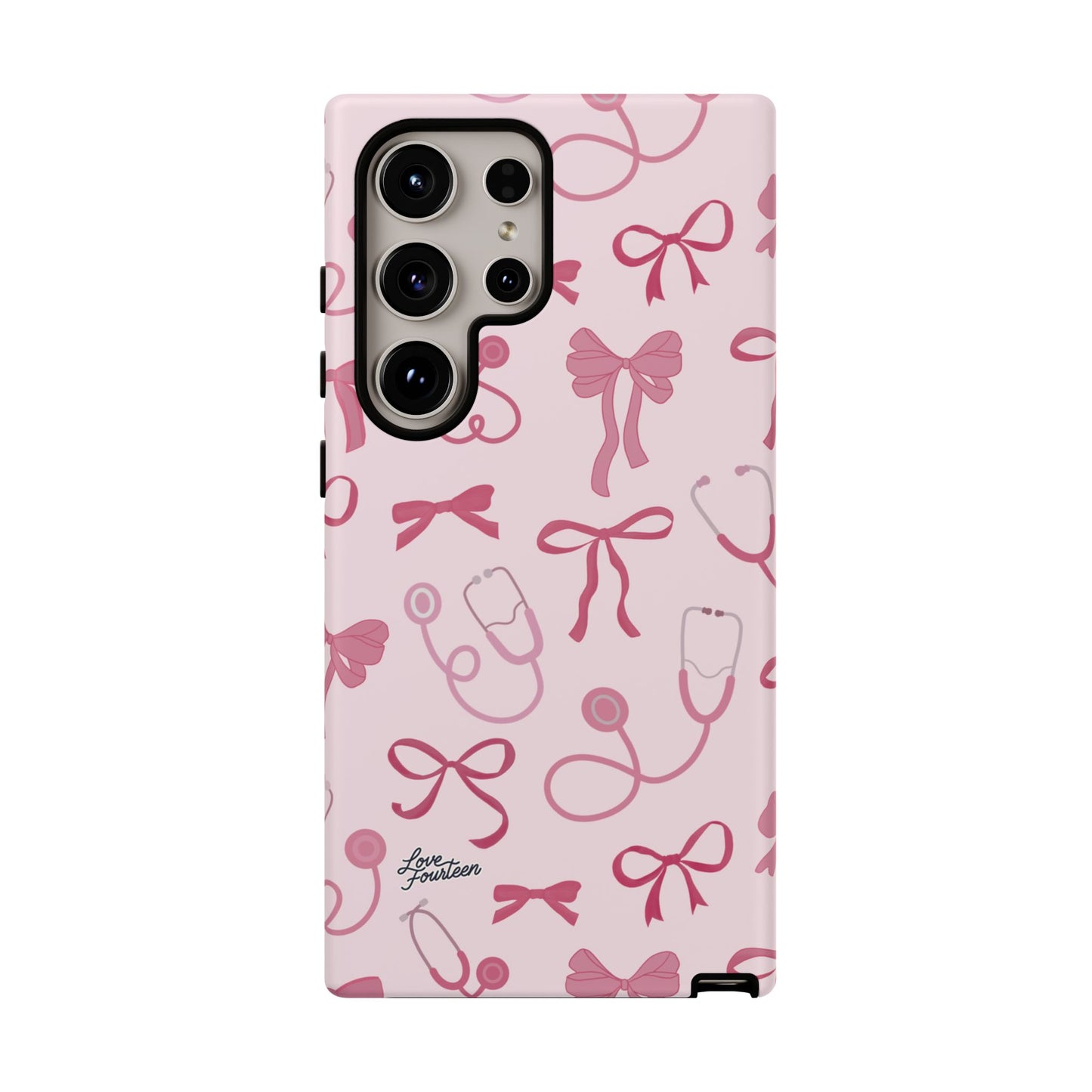 Pink Bow & Stethoscope Samsung Galaxy Phone Case - (Free U.S. Shipping)