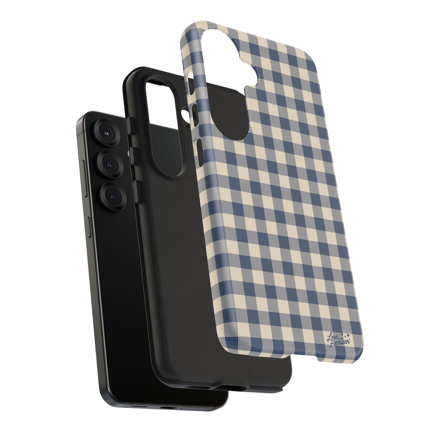 Navy Gingham Samsung Galaxy Phone Case - (Free U.S. Shipping)