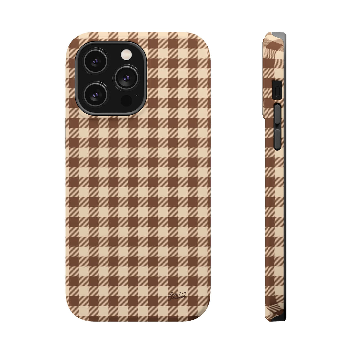 Mocha Gingham iPhone Case - Magnetic Tough Case