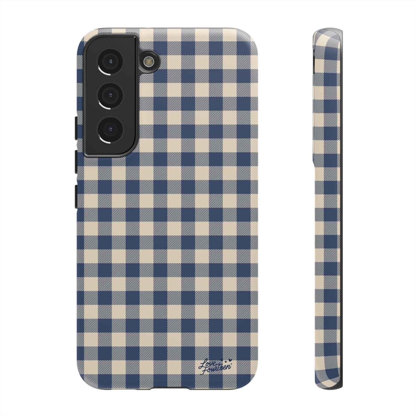 Navy Gingham Samsung Galaxy Phone Case - (Free U.S. Shipping)
