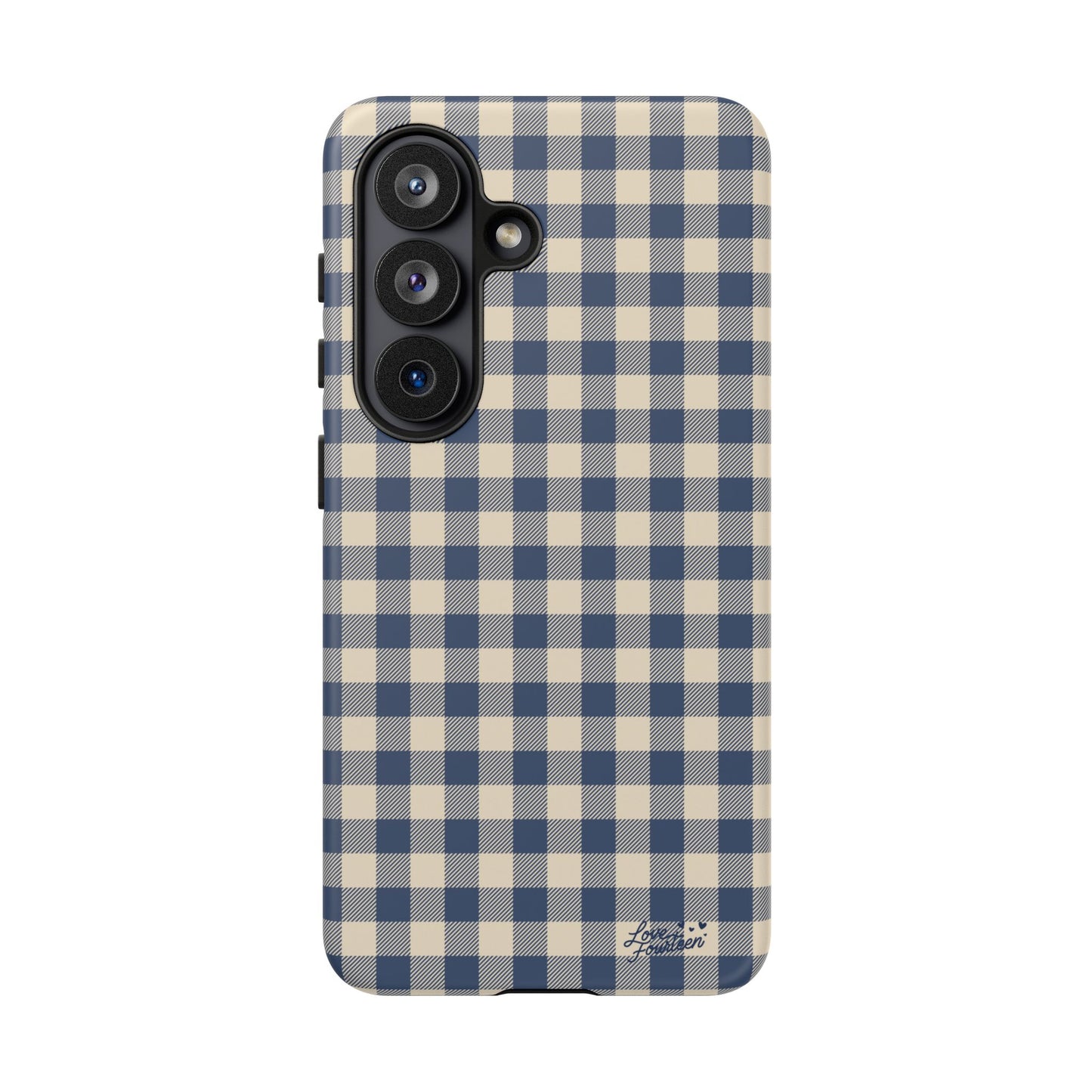 Navy Gingham Samsung Galaxy Phone Case - (Free U.S. Shipping)