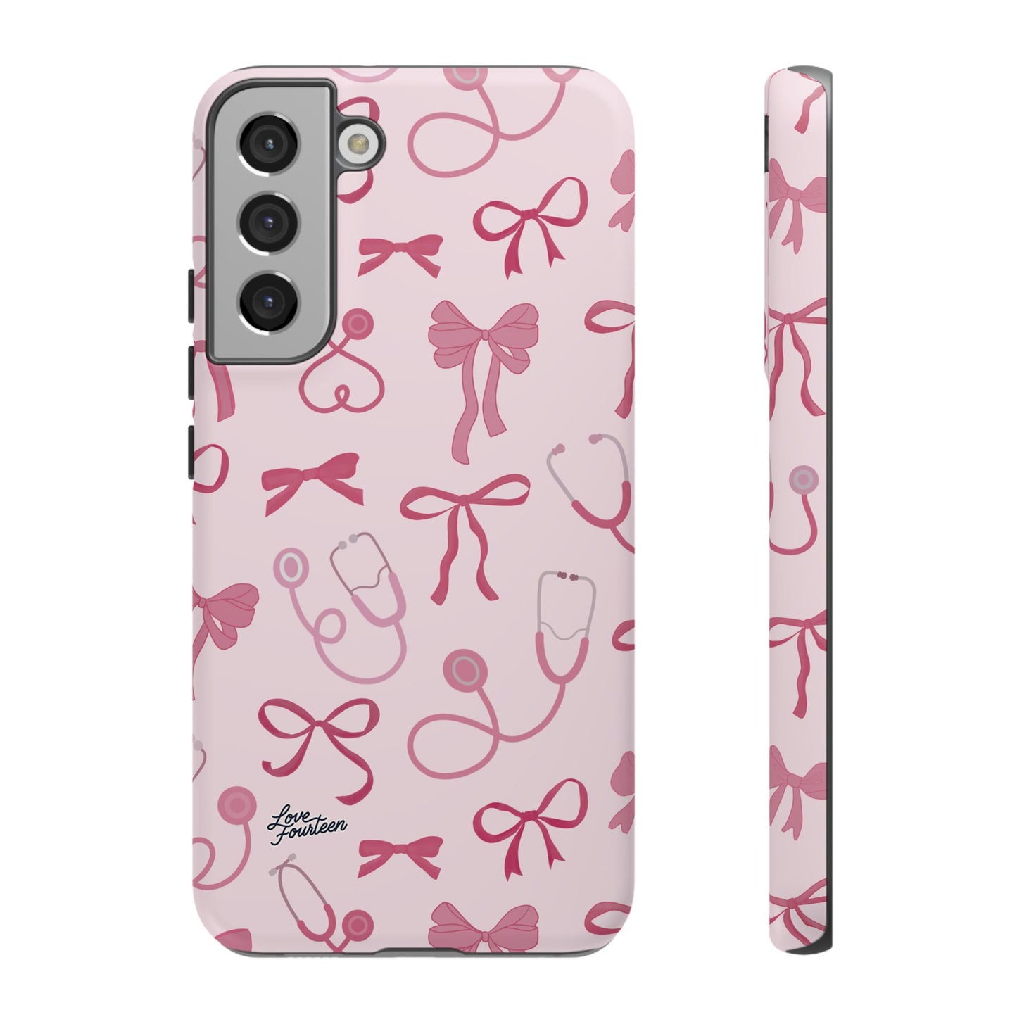 Pink Bow & Stethoscope Samsung Galaxy Phone Case - (Free U.S. Shipping)