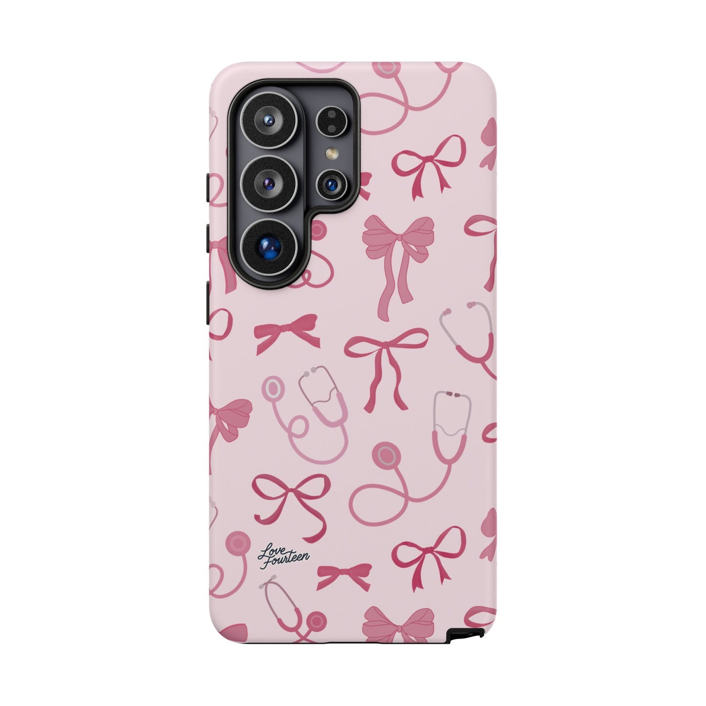 Pink Bow & Stethoscope Samsung Galaxy Phone Case - (Free U.S. Shipping)